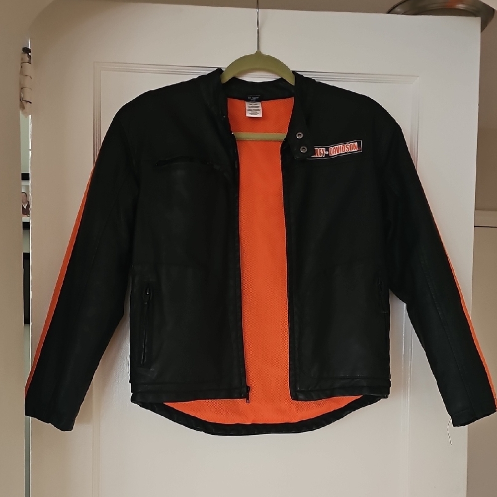 Harley-Davidson Black Jacket with Orange Highlights